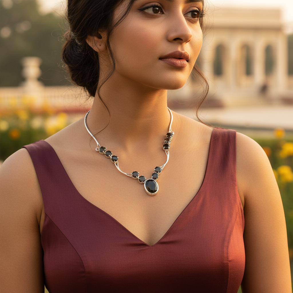 925纯银月光石项链（女士款）| 宝石首饰