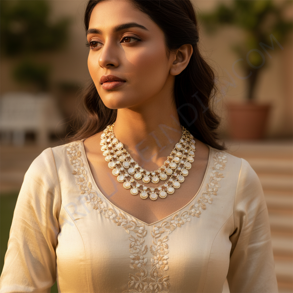 Mother of Pearl Necklace | 925 Silver | Statement Jewelry for Women