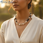 Load image into Gallery viewer, Pearl &amp; Black Stone Necklace for Women | Fashion Jewelry
