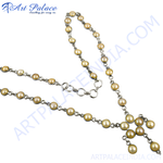 Load image into Gallery viewer, Silver pearl necklace with gold platingen pearls, elegant women&#39;s jewelry, perfect gift idea, classic design.
