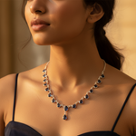 Load image into Gallery viewer, 925 Silver Blue Gemstone Necklace | Teardrop Design for Women
