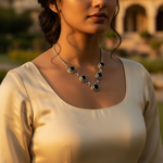 将图像加载到图库查看器中， 925纯银缟玛瑙项链，女士日常佩戴项链
