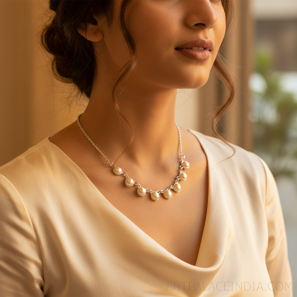 Silver Pearl Necklace | Delicate Freshwater Pearl Jewelry for Women