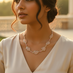 将图像加载到图库查看器中， 女士银色玫瑰石英项链 | 宝石首饰
