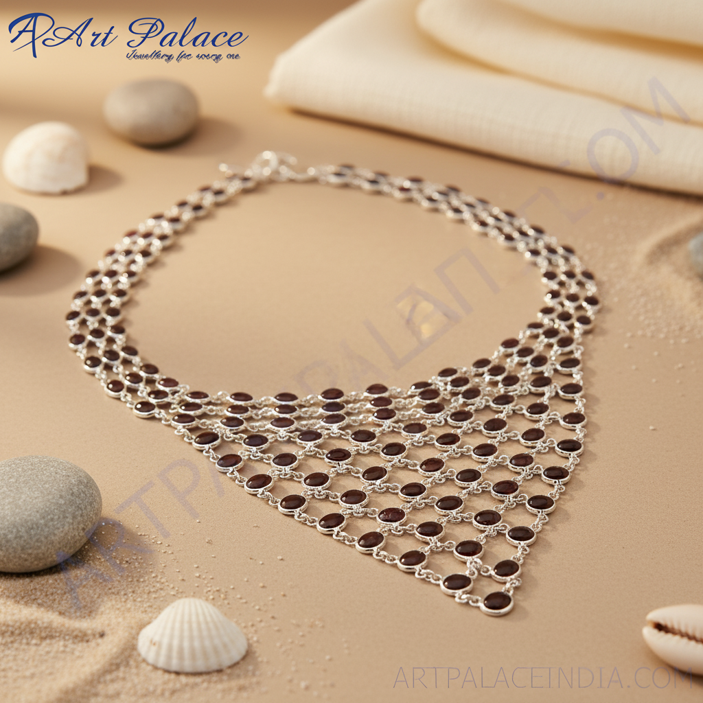 925 Silver Ruby Gemstone Necklace | Statement Jewelry for Women