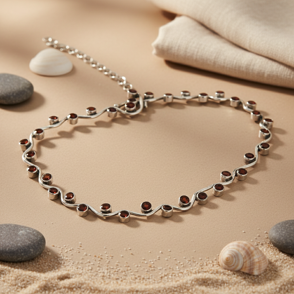 925 Silver Garnet Gemstone Necklace | Women's Jewelry Gift