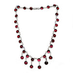 将图像加载到图库查看器中， 925 Silver Garnet Gemstone Necklace for Women | Statement Jewelry

