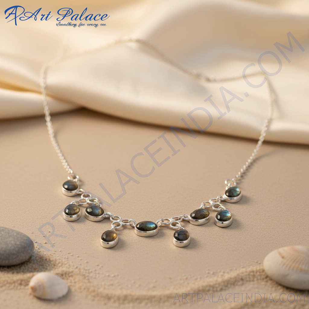925 silver labradorite necklace for women | gemstone jewelry