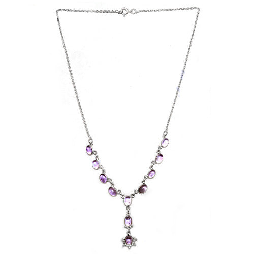 925 silver amethyst necklace for women | gemstone jewelry gift