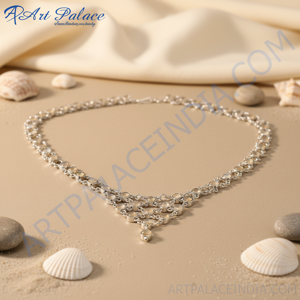 925纯银月光石项链，女士款 | 个性饰品