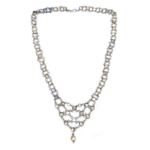 925 silver moonstone necklace for women | statement jewelry