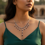 将图像加载到图库查看器中， 925 Silver Garnet Gemstone Necklace for Women | Gift Jewelry
