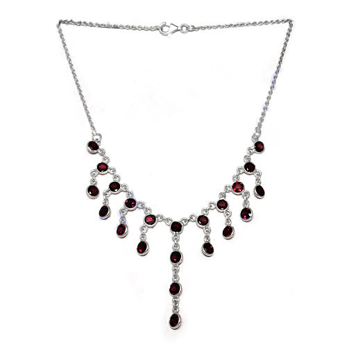 925 silver garnet gemstone necklace for women | gift jewelry