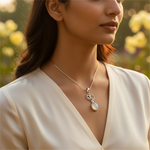 将图像加载到图库查看器中， 925 Silver Om Moonstone Pendant for Women | Spiritual Jewelry
