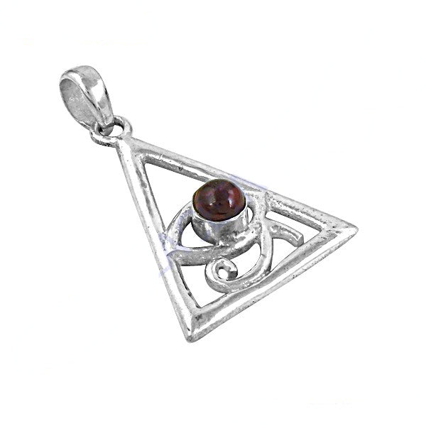 925 silver triangle pendant with gemstone | unique jewelry gift