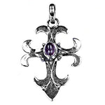 将图像加载到图库查看器中， 925 Silver Amethyst Cross Pendant for Women | Gemstone Jewelry
