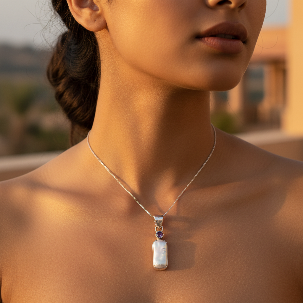 925 Silver Mother of Pearl Pendant for Women | Gift Jewelry