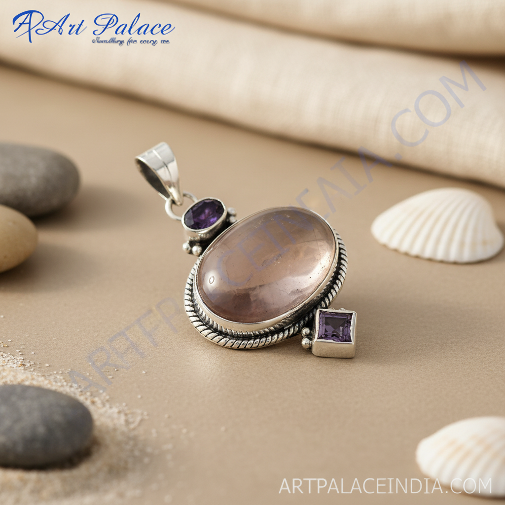 925 Silver Smoky Quartz Pendant for Women | Gemstone Jewelry