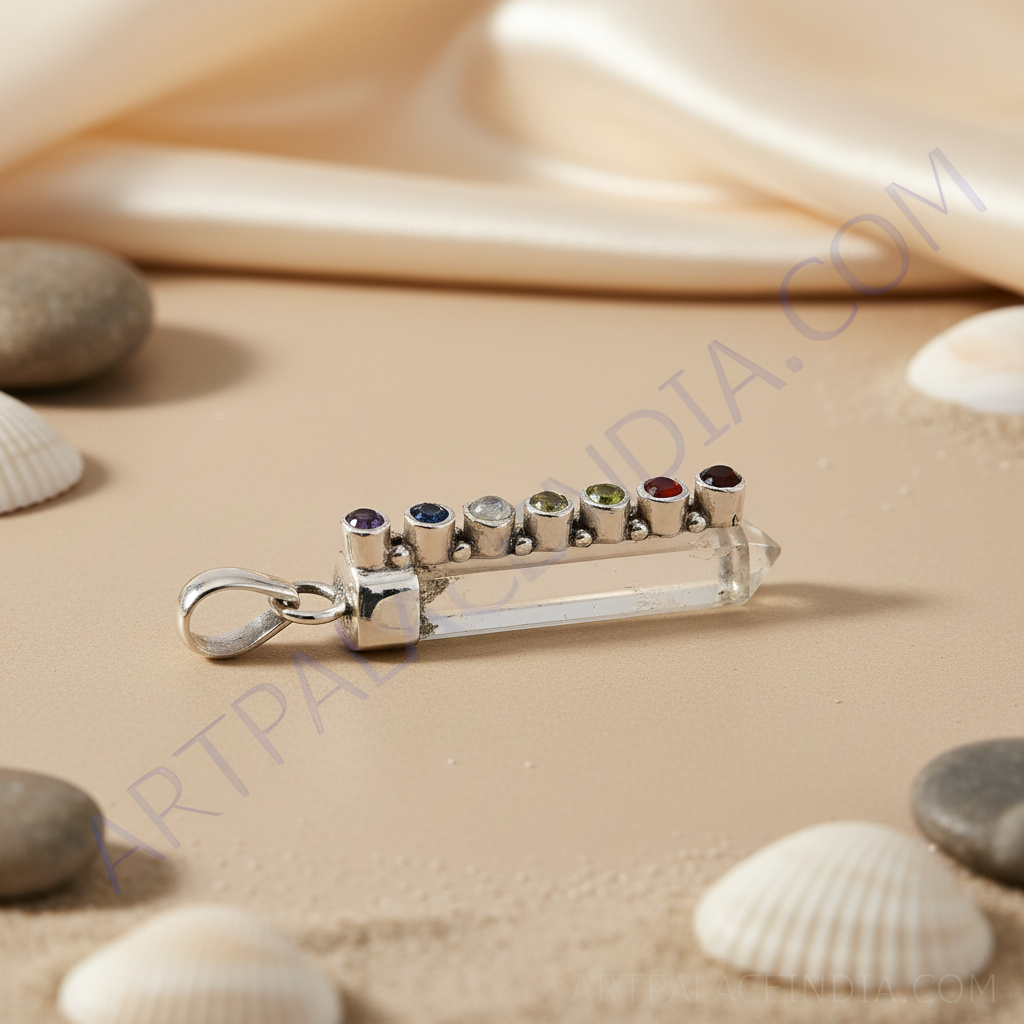 925 silver chakra gemstone pendant for women | healing jewelry