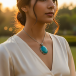 Load image into Gallery viewer, 925 Silver Turquoise Pendant | Oval Gemstone Jewelry | Gift
