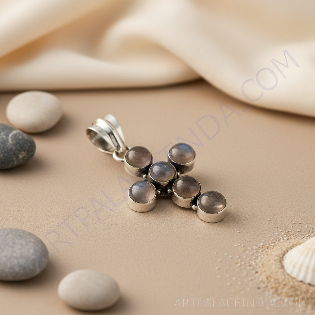 925 Silver Smoky Quartz Cross Pendant | Women's Gift