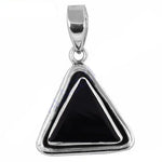 将图像加载到图库查看器中， 925 Silver Onyx Triangle Pendant Necklace | Women's Jewelry Gift
