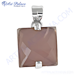 Load image into Gallery viewer, Square-cut gemstone pendant in silver setting, perfect for everyday wear. Features a unique, faceted design, making it a dazzling display.
