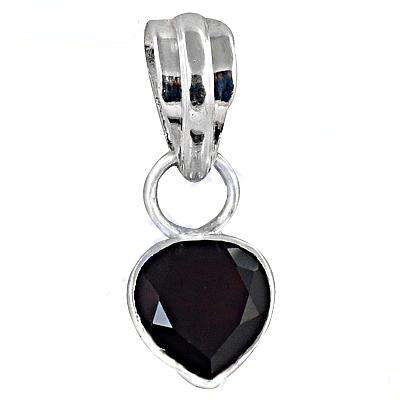925 Silver Black Onyx Heart Pendant | Women's Jewelry Gift