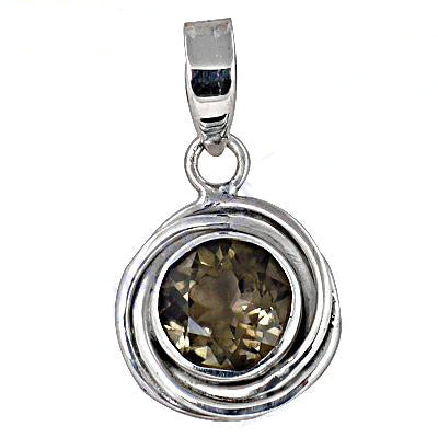 925 silver smoky quartz pendant for women | daily wear gift