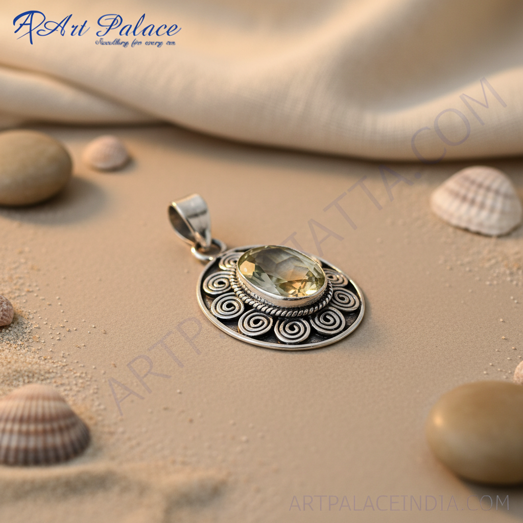 925 Silver Citrine Pendant for Women | Gemstone Jewelry Gift