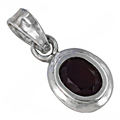 925 Silver Oval Garnet Pendant for Women | Gemstone Jewelry
