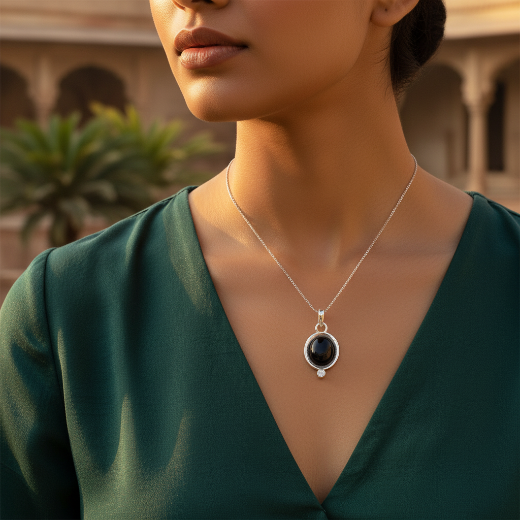 925 Silver Black Onyx Pendant for Women | Gemstone Jewelry