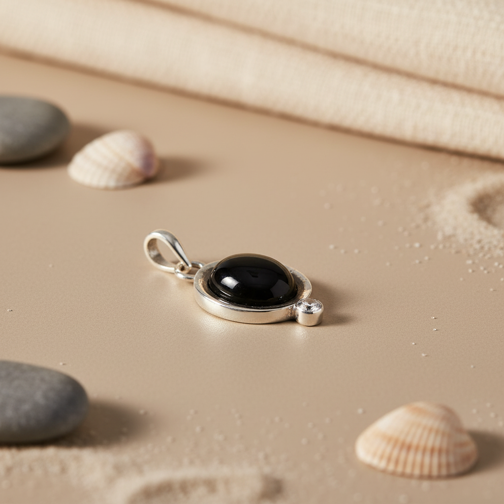 925 Silver Black Onyx Pendant for Women | Gemstone Jewelry