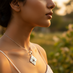 将图像加载到图库查看器中， 925 Silver Hammered Pendant with Garnet Stone | Women's Jewelry
