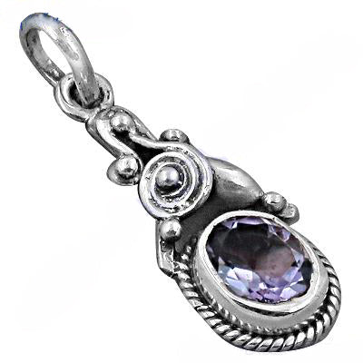 925 silver amethyst pendant for women | gemstone jewelry gift