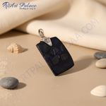 Load image into Gallery viewer, 925 Silver Black Stone Pendant for Women | Modern Jewelry

