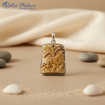 Load image into Gallery viewer, Carved Bone Pendant | Animal Motif | Silver Trim
