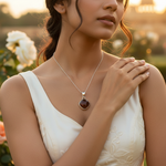 将图像加载到图库查看器中， 925 Silver Brown Gemstone Pendant for Women | Modern Jewelry
