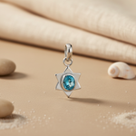将图像加载到图库查看器中， 925 Silver Blue Topaz Star Pendant for Women | Gemstone Jewelry
