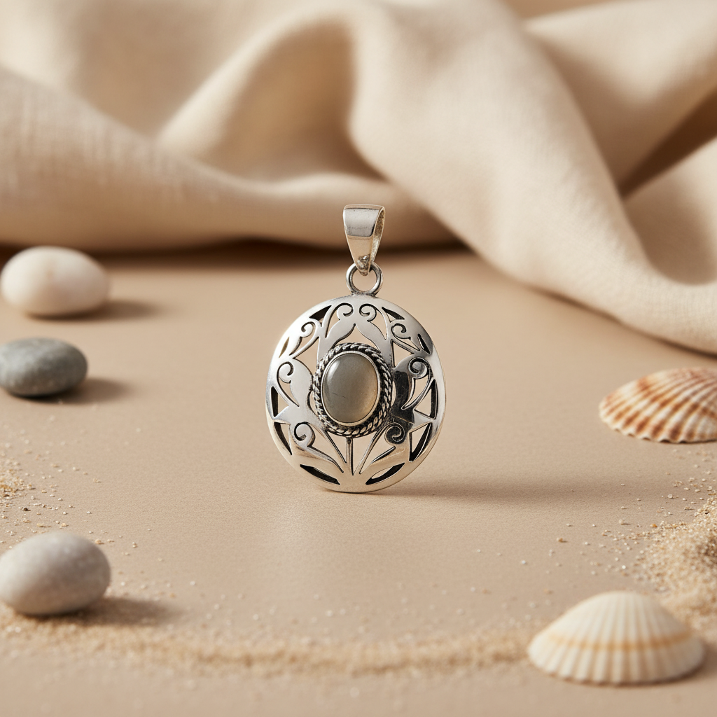 925 Silver Moonstone Pendant Necklace | Women's Jewelry Gift