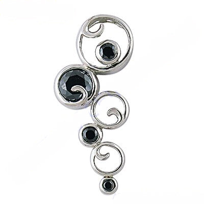 925 Silver Black Gemstone Pendant Necklace for Women | Gift Jewelry