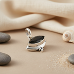将图像加载到图库查看器中， 925 Silver Black Gemstone Pendant for Women | Daily Wear
