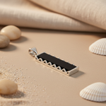 Load image into Gallery viewer, Silver Black Onyx Pendant for Women | Modern Geometric Jewelry
