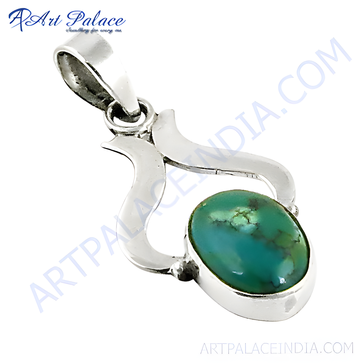 925 sterling silver pendant with a vibrant oval shaped turquoise gemstone, designed for women
