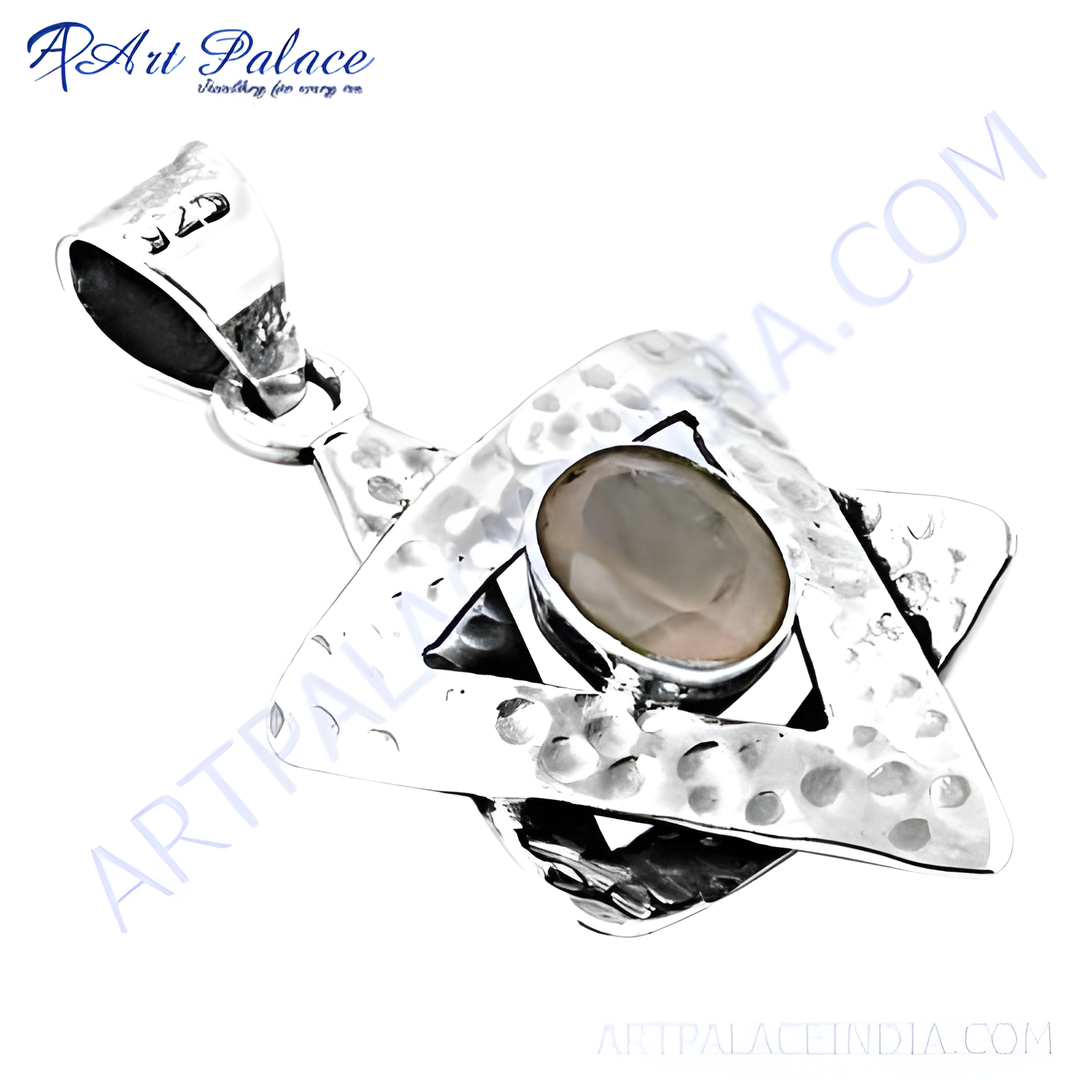 925 sterling silver pendant with a gemstone center, perfect for everyday wear and gifting.