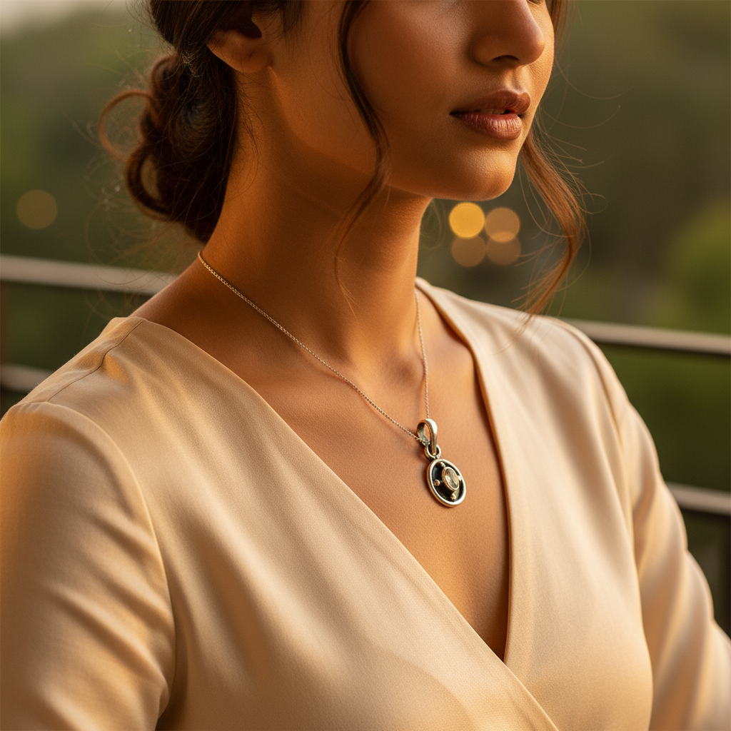 925 Silver Oval Pendant for Women | Gemstone Jewelry Gift