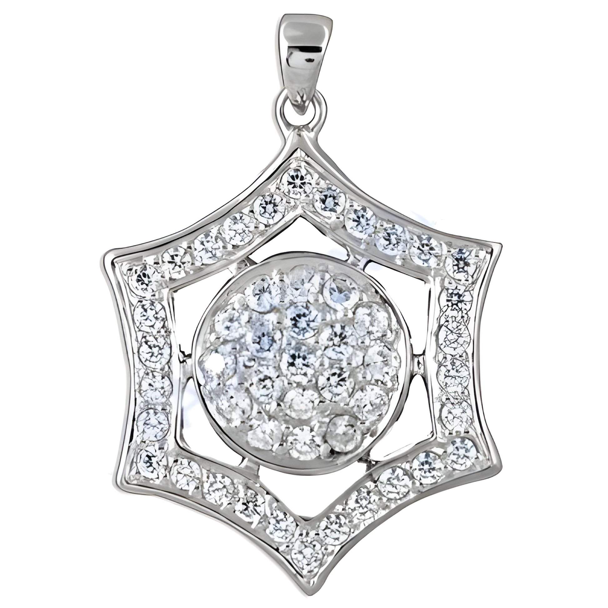 Graceful CZ Silver Pendant