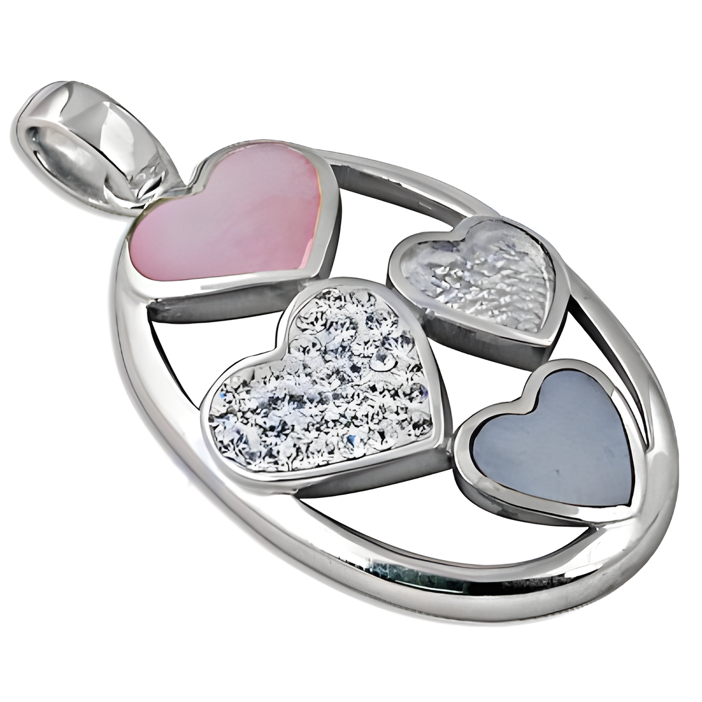 New Inlay Design & Cubic Zirconia Gemstone In Silver Pendant Jewelry Heart Cz Pendants Inlay Cz Pendants