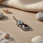Load image into Gallery viewer, 925 Silver Garnet &amp; Moonstone Pendant for Women | Gemstone Jewelry
