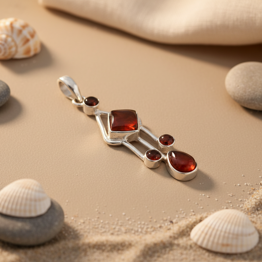 925 Silver Carnelian Pendant for Women | Gemstone Jewelry